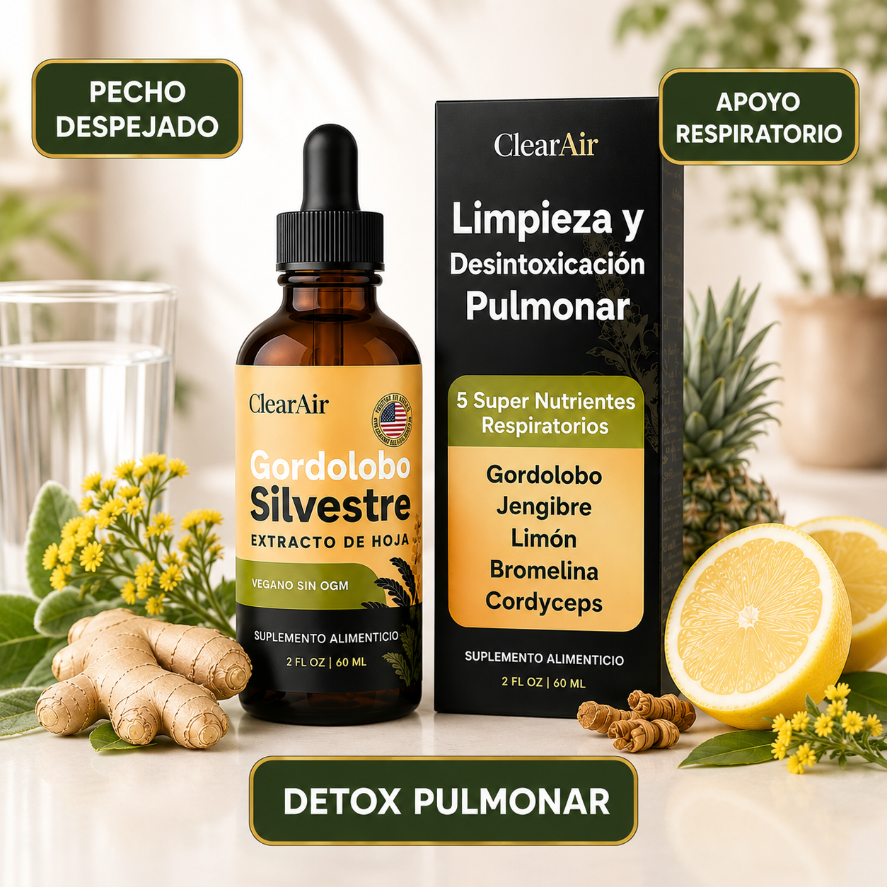 Aire Claro™ Detox Pulmonar – Apoyo Respiratorio para Fumadores.