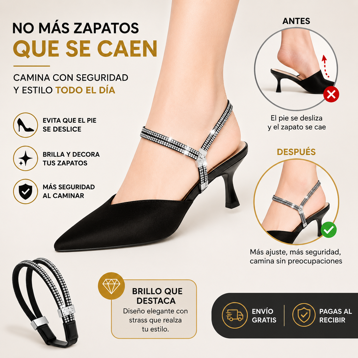 Pack 2 Cordones Elásticos Para Tacones – Sujeción Y Estilo