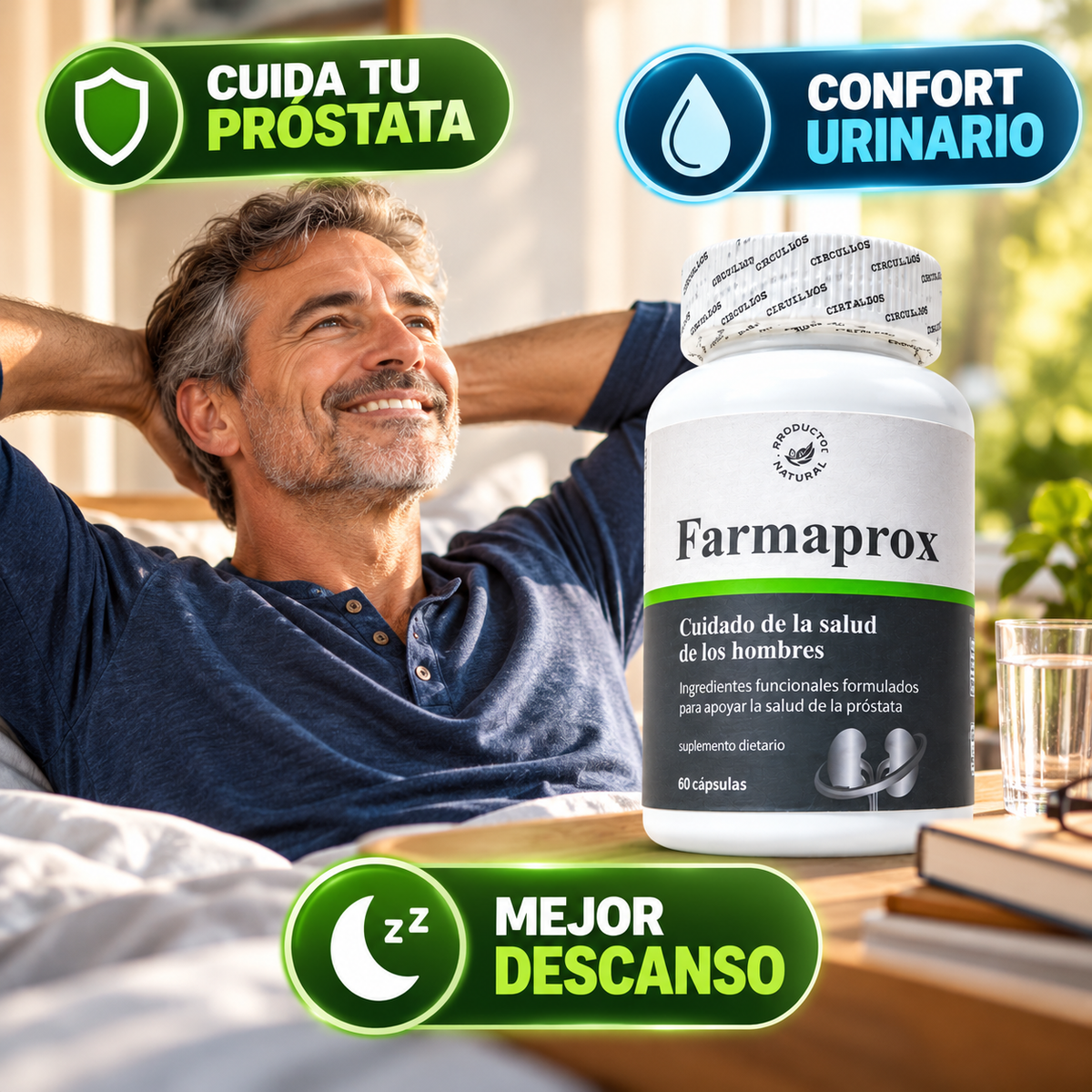 FarmaProx – Cuidado de la Próstata y Confort Urinario · 45+