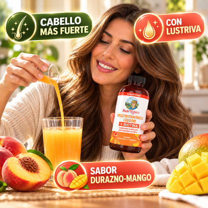 Multivitamínico Líquido + Crecimiento Capilar · Con Lustriva y Biotina®