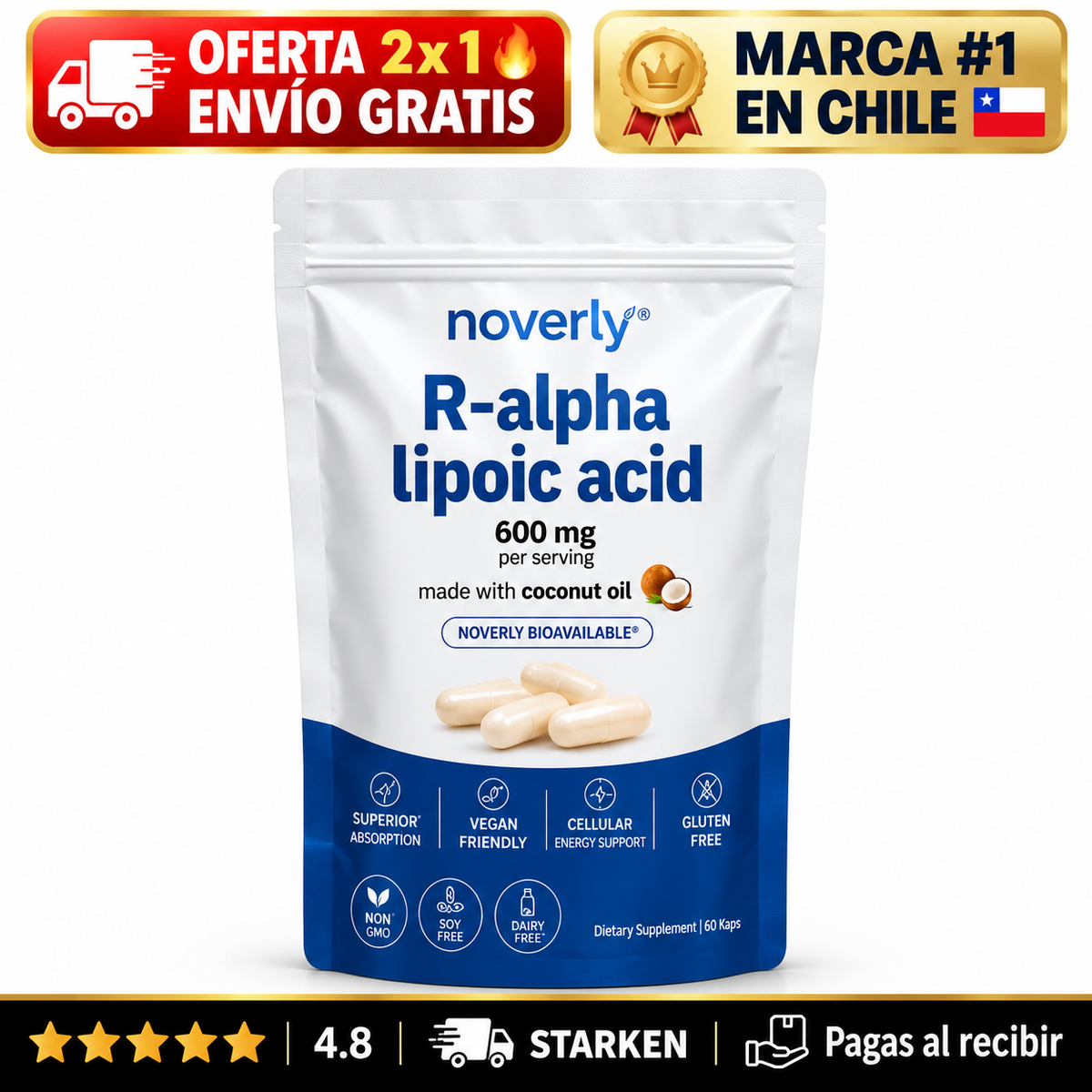 Ácido Alfa Lipoico R (R-ALA) 600 mg · Bienestar Nervioso
