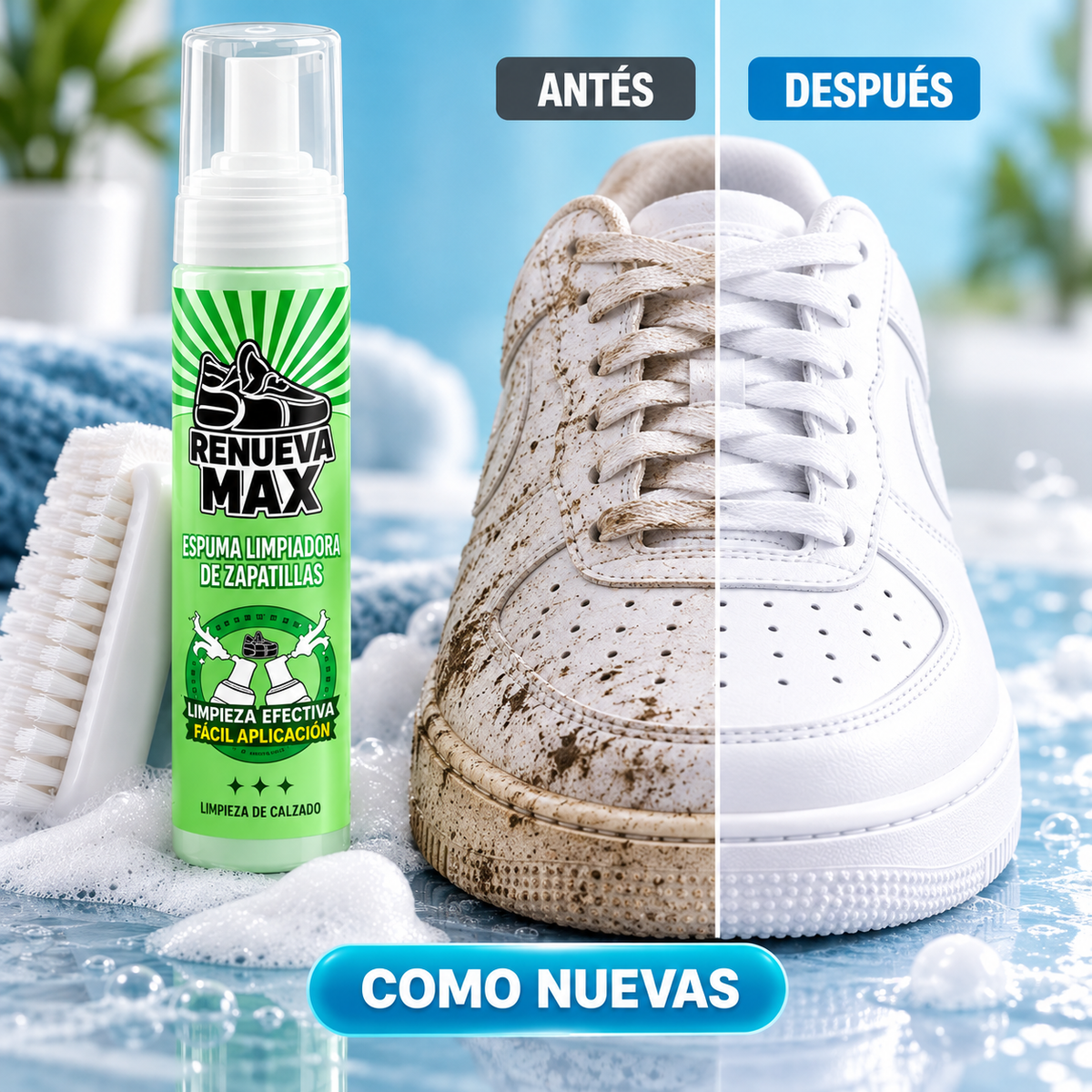 Renueva Max · Limpiador de Zapatillas · Deja tus Zapatillas Como Nuevas
